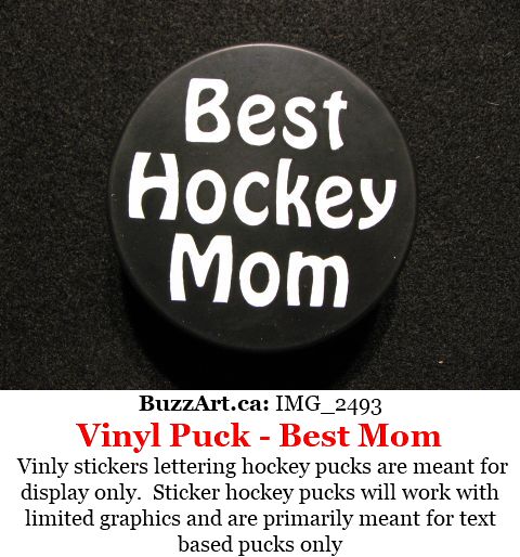 Vinyl sticker on hockey puck